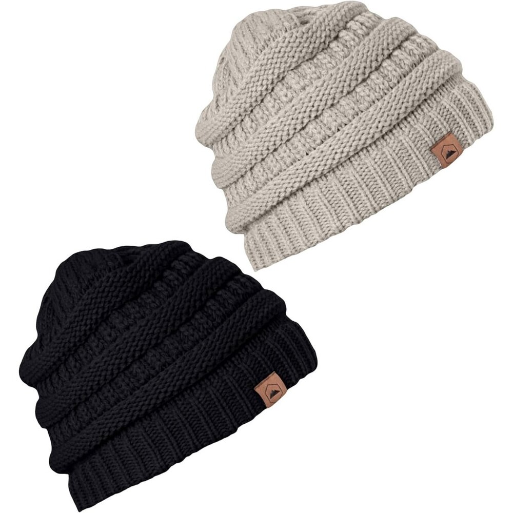 Warm Slouchy Beanie Hat - Itch-Free Cable Knit - Stylish Winter Essentials